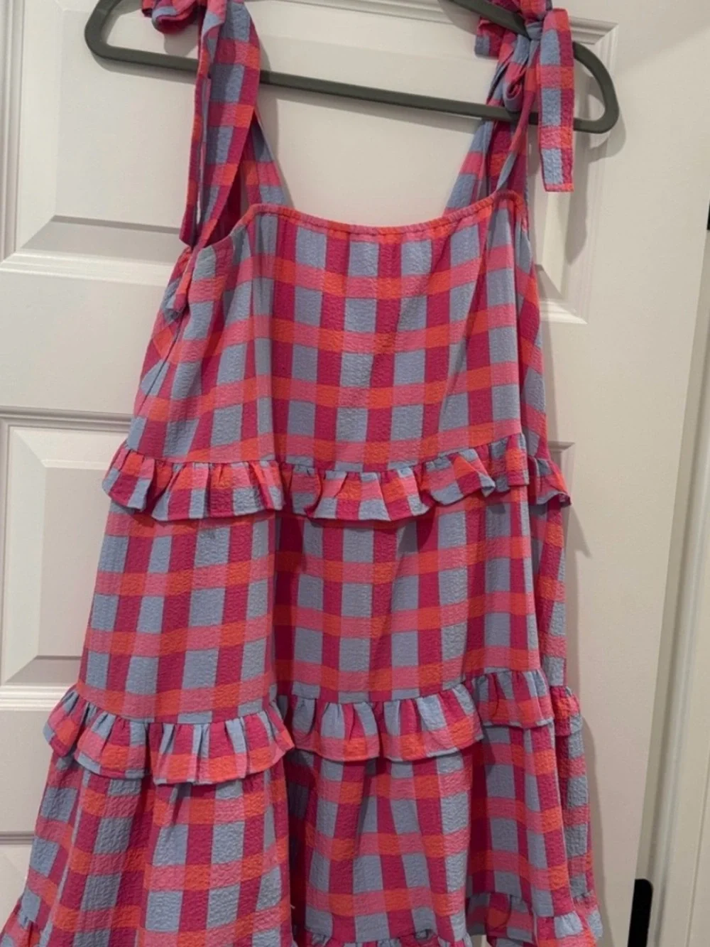 Buddy Love Pink and Blue  Gingham Ruffle Dress